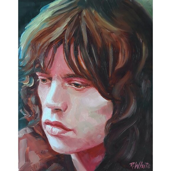 "Classic Mick" Original Oil Painting by Robin White - Oil on Wood Panel 8x10" - Picture 1 of 7